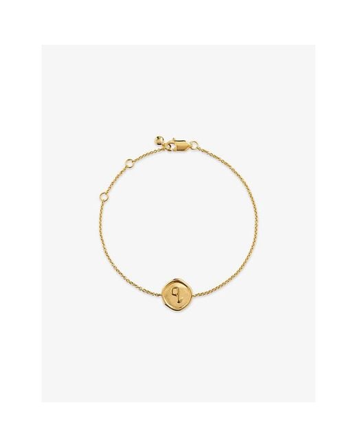 Monica Vinader Metallic Initial Q Stamp 18Ct Vermeil Chain Bracelet