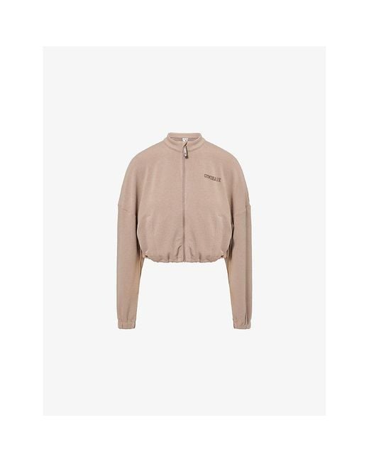 GYMSHARK Natural Waffle Midi Zip-Up Jersey Jacket