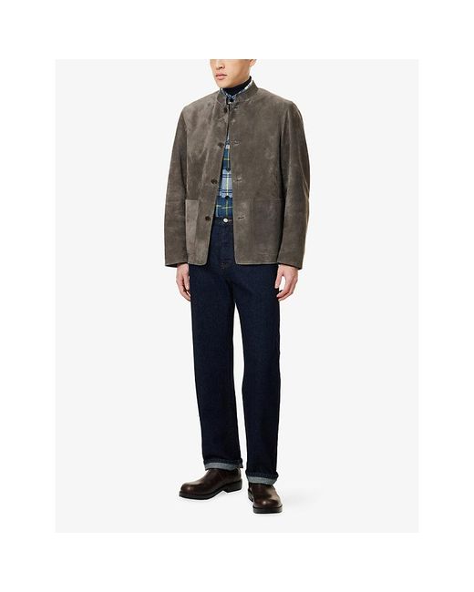Dunhill Gray Suede Driving Jacket for men