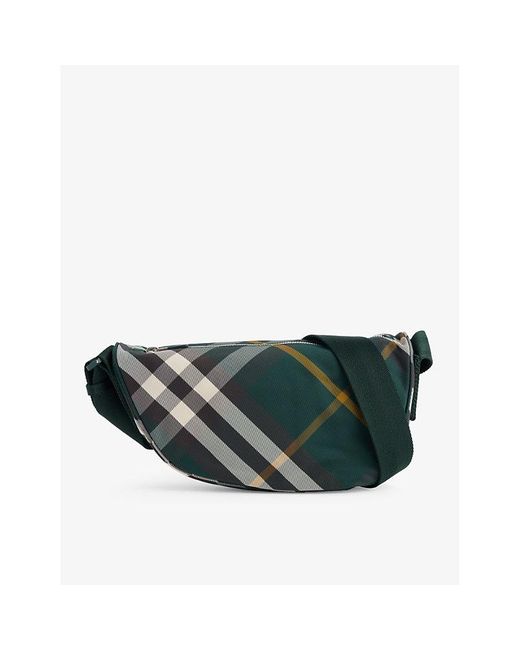 Burberry Green Shield Woven Cross-body Bag for men