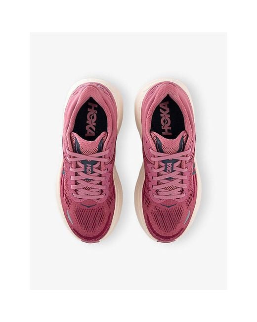 Deckers Hoka Pink Bondi 9 Mesh Trainers