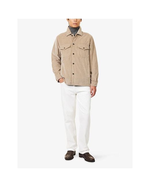 Dunhill Natural Reversible Quilted Cotton Cashmere Blend Overshirt for men