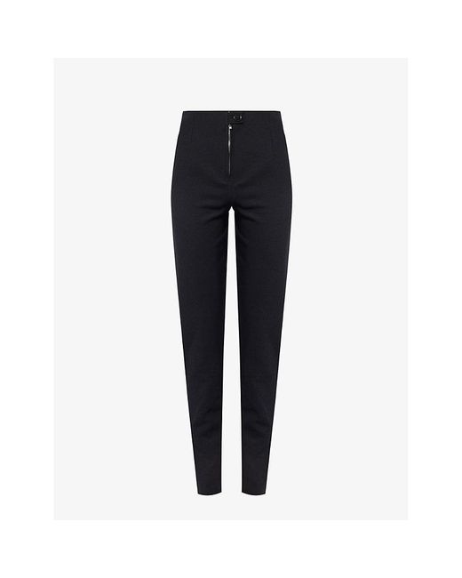 Alaïa Blue Tapered-leg High-rise Stretch-woven Trousers