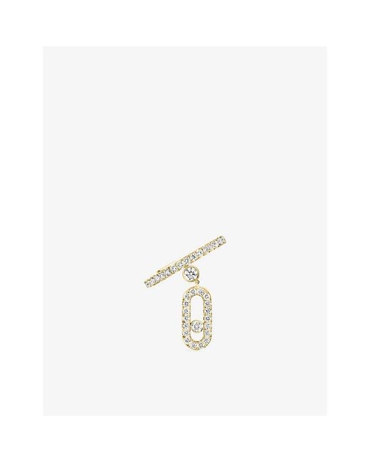 Messika Metallic Move Uno Pavé Drop 18Ct And 0.29Ct Brilliant-Cut Diamond Ring