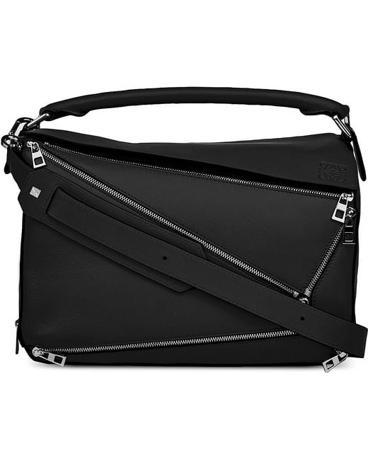 Loewe Puzzle Zip detail Leather Multi function Bag in Black Lyst