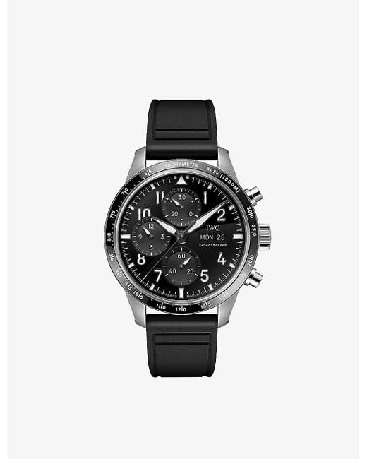 Iwc Black Iw388305 Pilot's Performance Chronograph Titanium And Rubber Automatic Watch for men