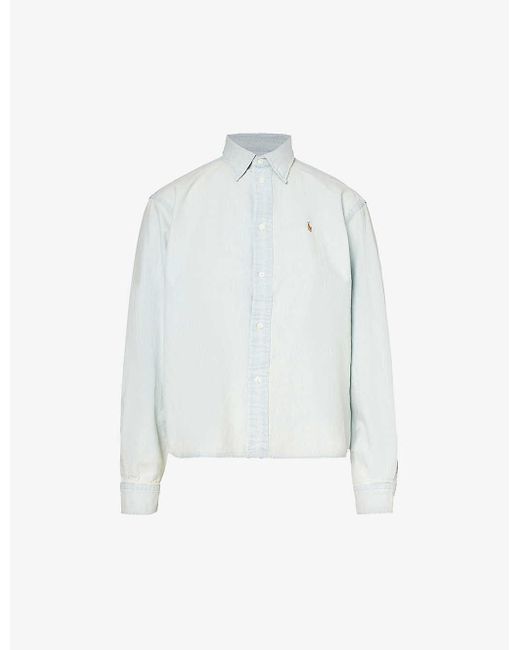 Polo Ralph Lauren White Brand-embroidered Regular-fit Cotton Shirt