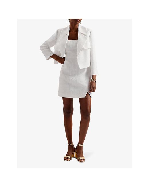 Ted Baker White Shiroi Textured-weave Woven Jacket