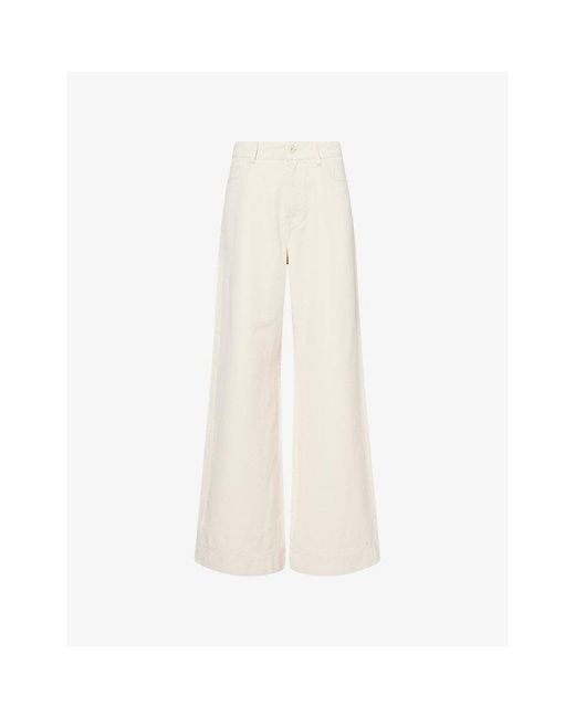 Weekend by Maxmara White Regular-Fit Wide-Leg Denim Jeans