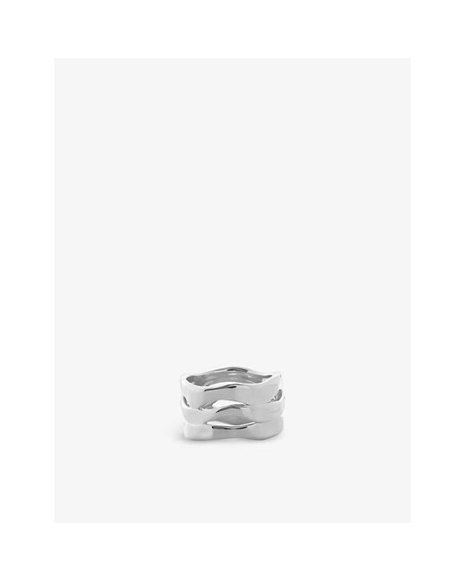 Monica Vinader White Wave Triple Band Sterling- Ring