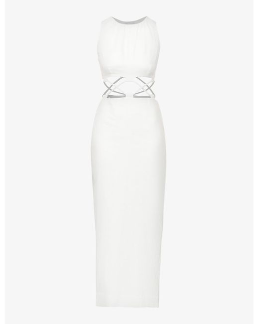Sir. The Label May Cut-out Lace-up Organic-linen Maxi Dress in Ivory ...