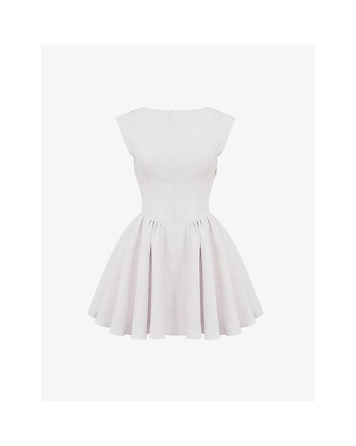 House Of Cb White Enchant Open-Back Woven Mini Dress