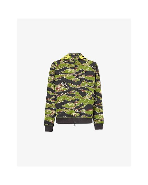 ICECREAM Green Camouflage Print Hooded Cotton Hoody for men