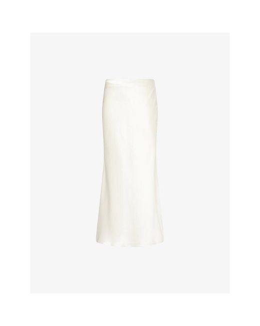 Gabriela Hearst White Frei Slip Silk Midi Skirt