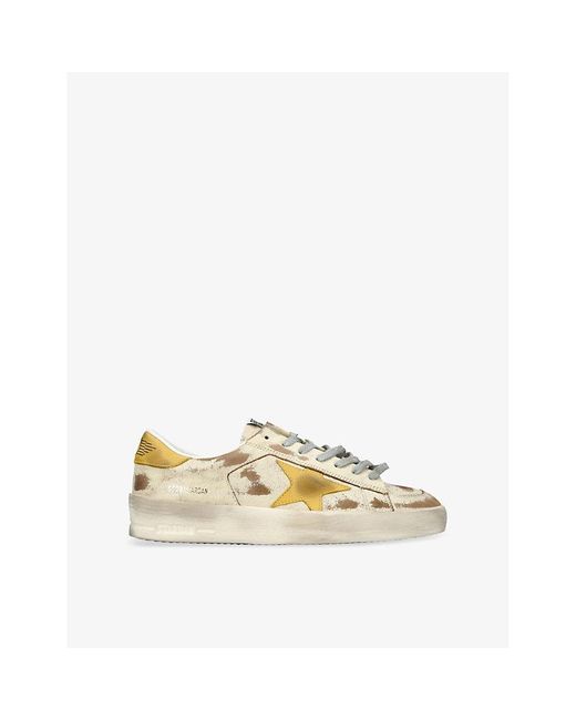Golden Goose Deluxe Brand Metallic Stardan Leather Low-Top Trainers for men