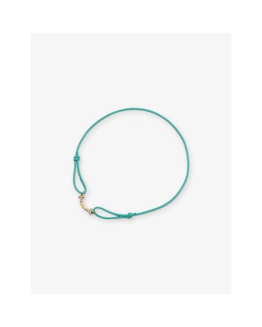 Tiffany & Co Blue Tiffany T Smile 18Ct And 0.03Ct Diamond Cord Bracelet