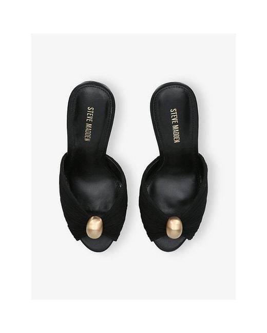 Steve Madden Black Priya Crepe Heeled Mules