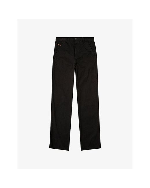 DIESEL Black P-Hant-Chino Straight-Leg Cotton-Twill Trousers for men