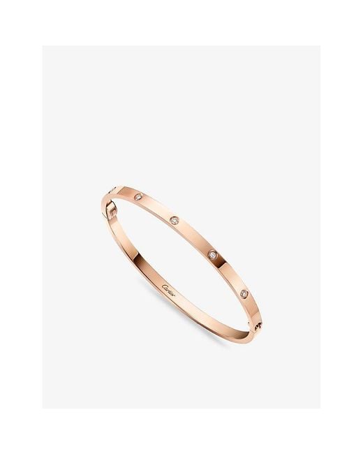 Cartier Natural Love Small 18Ct Rose- And 0.15Ct Brilliant-Cut Diamond Bracelet