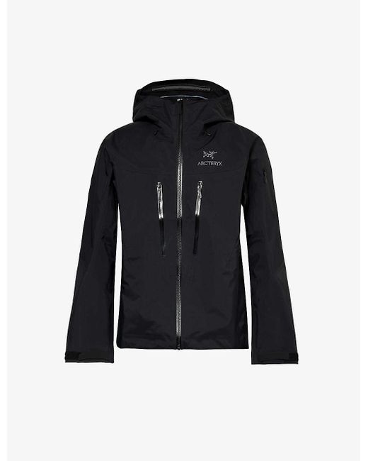 Arc'teryx Black Alpha Brand-print Regular-fit Shell Jacket for men