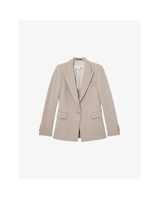 Reiss Natural Gabi Single-Breasted Stretch-Woven Blazer