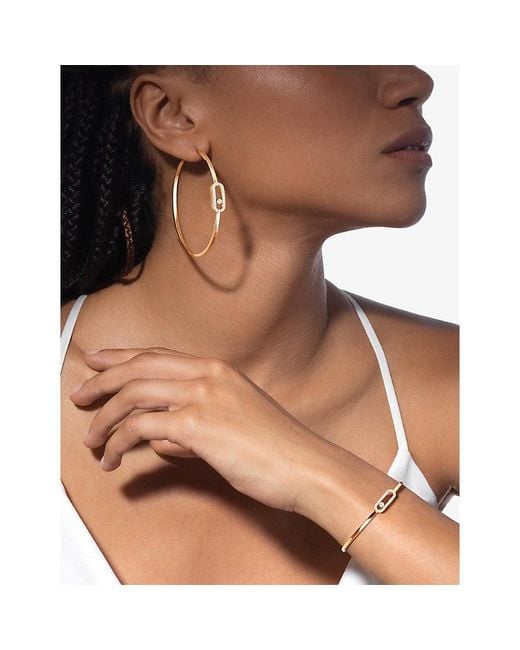 Messika Natural Move Uno Flex Medium 18Ct Rose- And 0.34Ct Brilliant-Cut Diamond Bangle Bracelet