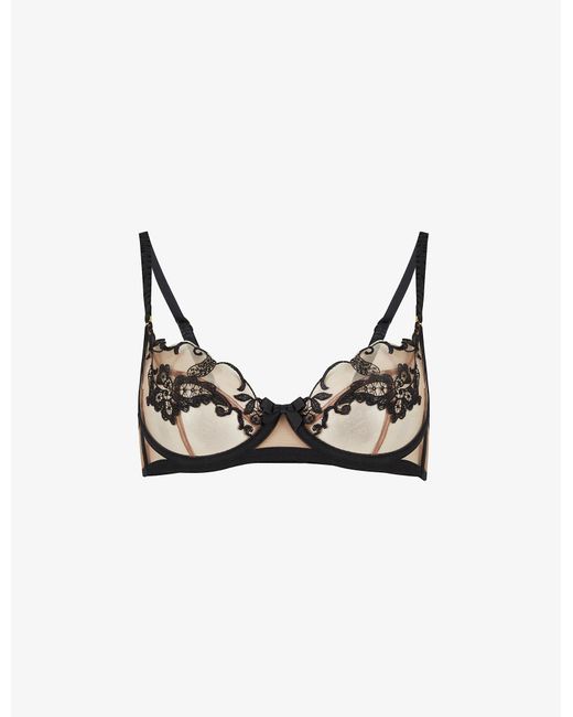 Agent Provocateur Synthetic Mirabelle Embroidered Mesh Bra in Black | Lyst