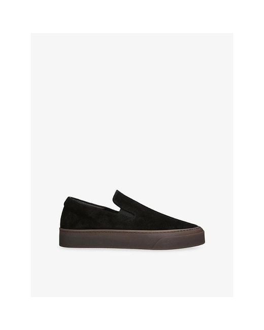 The Row Black Marie H Slip-On Suede Trainers