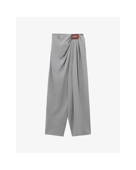 LOEWE】2019AW GREY WOOL 2tuck half-pant