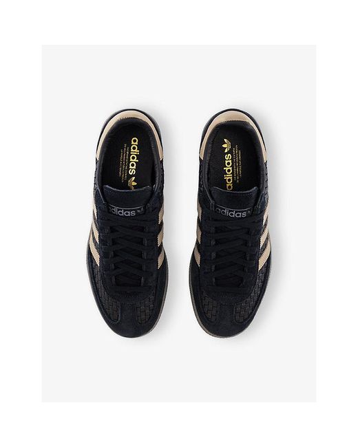 Adidas Black Handball Spezial Suede And Leather Low-Top Trainers for men