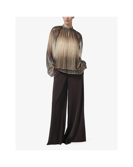 eem Natural Lurex Balloon Sleeve Top
