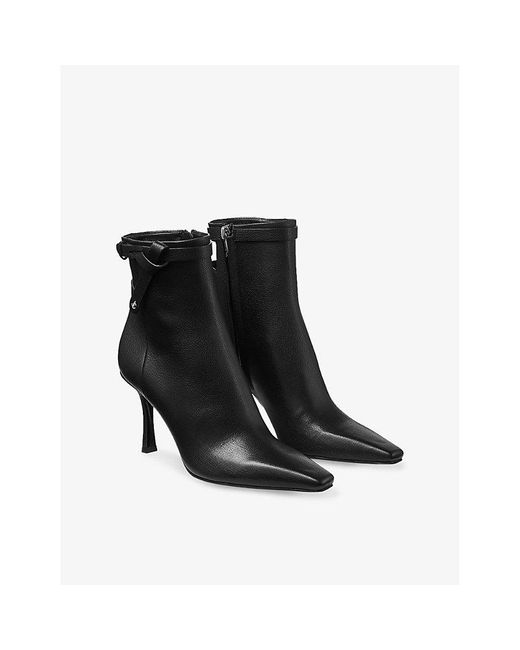Jimmy Choo Black Camie Ab 85 Leather Ankle Boots
