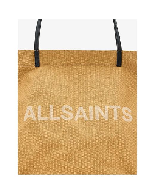 AllSaints Brown Serafina Canvas Tote Bag