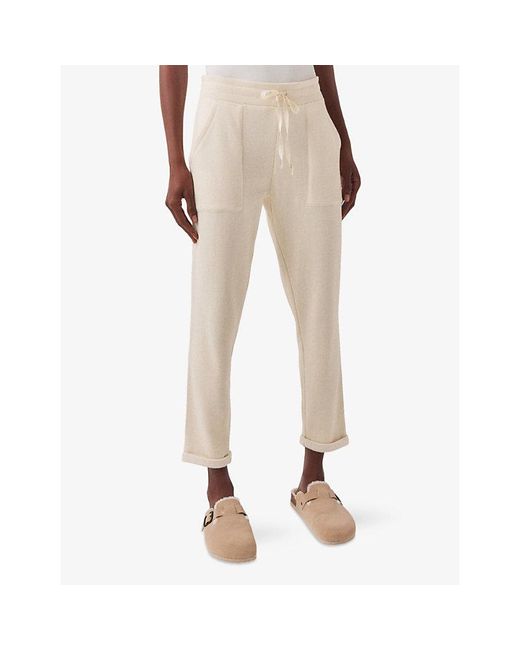 The White Company White Relaxed-Fit Tapered-Leg Cotton-Blend Jogging Bottoms