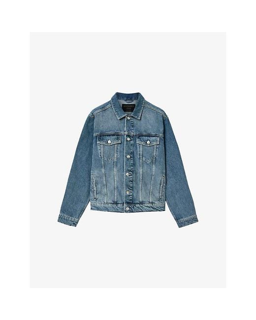 AllSaints Blue Inveroy Regular-Fit Denim Jacket for men
