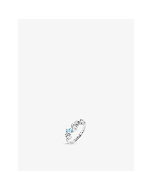 Chaumet White Joséphine Ronde D'Aigrettes- Diamond And Aquamarine Ring