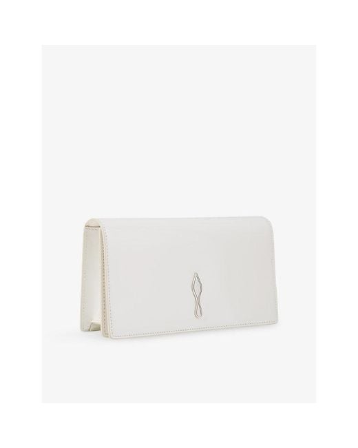 Christian Louboutin White Bettina Patent Leather Clutch Bag