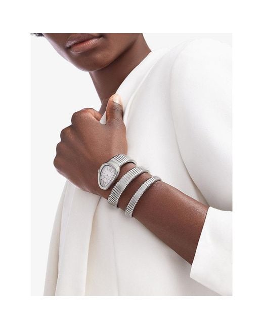 BVLGARI Metallic Serpenti Tubogas Stainless-Steel Quartz Watch