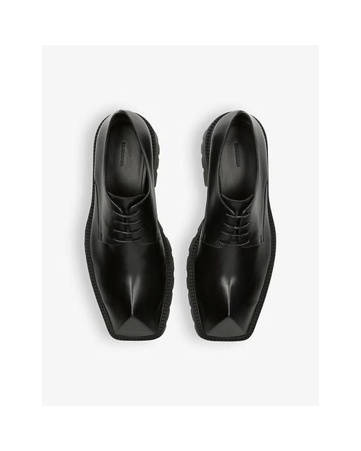 Balenciaga Black Rhino Chunky-sole Leather Derby Shoes for men