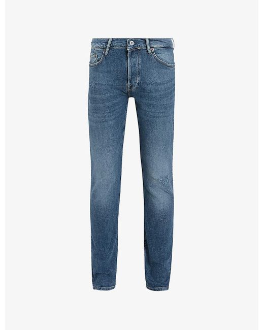 AllSaints Blue Rex Straight-leg Slim-fit Stretch-denim Jeans for men