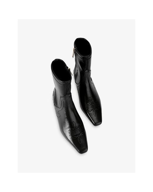 Kurt Geiger Black Arizona Flat Leather Boots