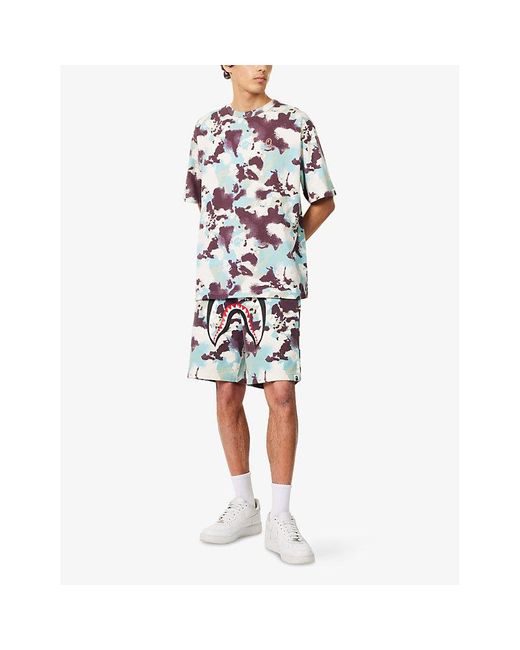 A Bathing Ape White Map Camo One Point Short-Sleeve Cotton-Jersey T-Shirt for men