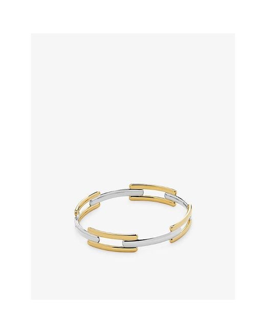 Monica Vinader Metallic Signature Link 18Ct-Plated Vermeil Sterling- And Sterling- Bangle