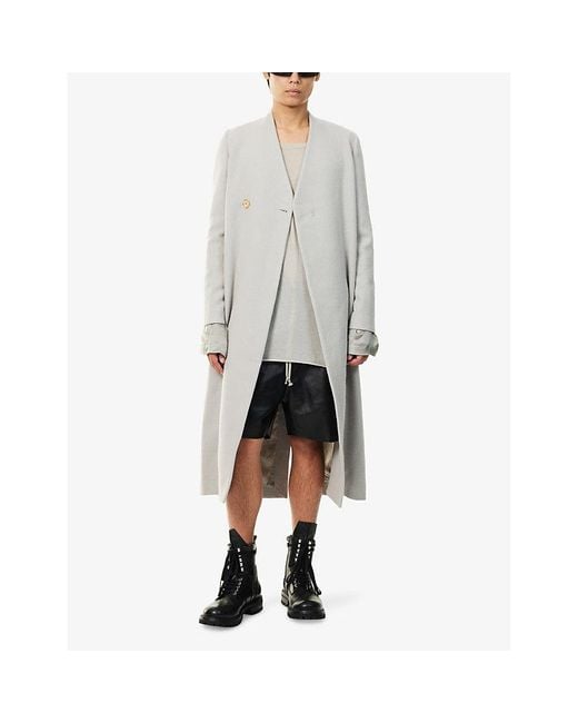 Rick Owens Natural Museum Double-Breasted Wool Coat