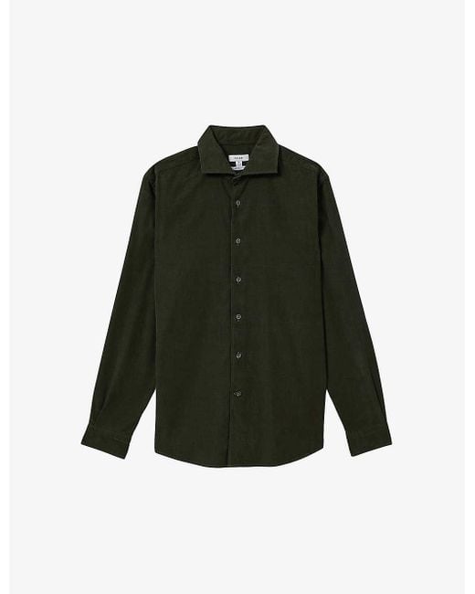 Reiss Green Vincy Classic-fit Cotton Shirt for men