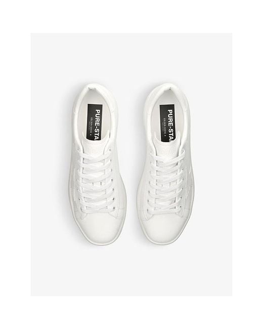 Golden Goose Deluxe Brand White Pure Star Star-Embroidered Faux-Leather Low-Top Trainers for men