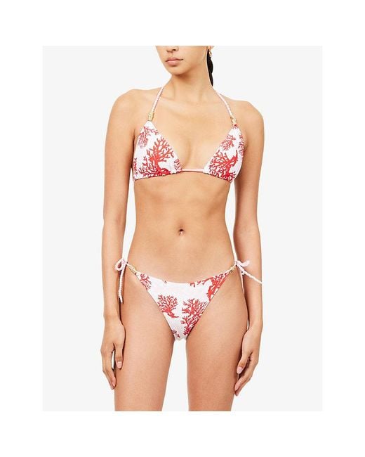 Heidi Klein Red Scala Triangle Bikini Top