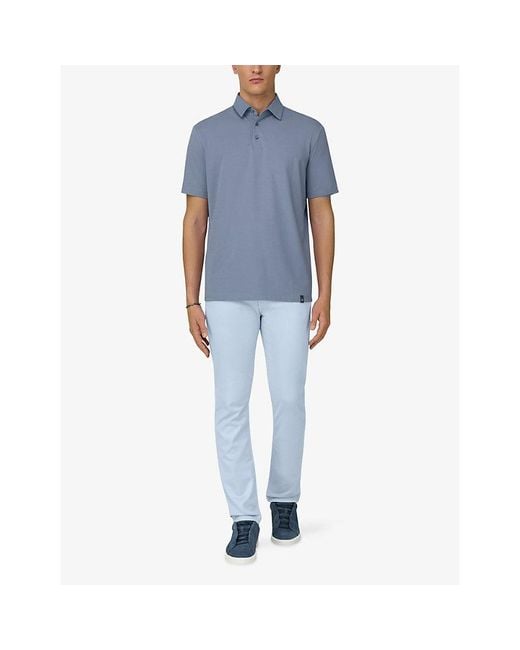 Boggi Blue Regular-Fit Stretch Pima Cotton Polo Shirt for men