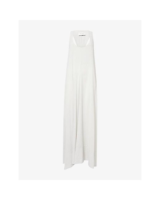St. Agni White Scoop-Neck Relaxed-Fit Jersey Maxi Dress
