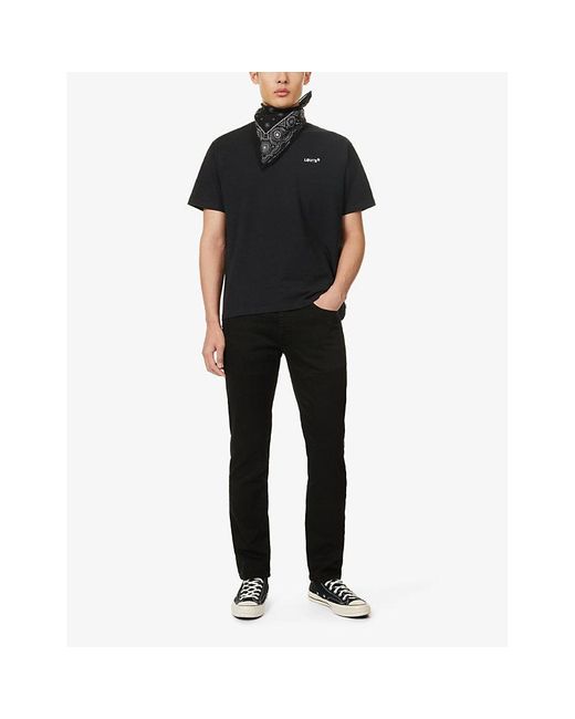 Levi's Black Brand-embroidered Crewneck Cotton-jersey T-shirt for men